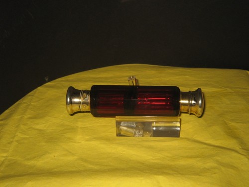 Antique ruby red glass - red, double