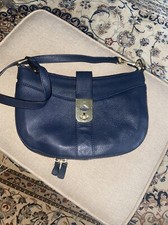 Jigsaw Navy Leather Handbag