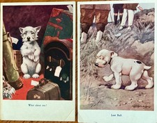 Bonzo.    Bonzo Dog. Lost Ball &.   What about me? 1923.      X 2 Vintage Cards