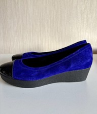 Riva Blue/Purple Suede Low Wedge Court Shoe eu41 UK 7