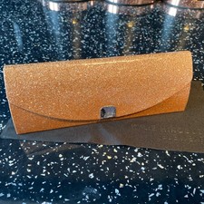 Kylie Glasses Case. Semi-hard. Copper Gold Glittery VGC New