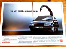 CITROEN BX TURBO DIESEL 1988 ORIGINAL FRAMEABLE COLLECTIBLE CLASSIC CAR ADVERT
