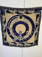 Must De Cartier Paris Black Silk Golden Jewelry Women’s Scarf Bejeweled Panthere