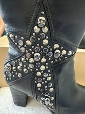 Barretts Ankle Boots With Skulls And Studs. Block Heels Size 6 EU 39