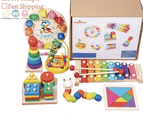 Wooden educational toy set - wooden,