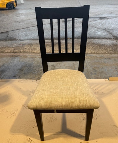 Black wooden dining chair with - black,