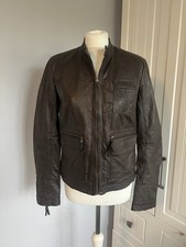 100% Leather Dark Brown Zip Up