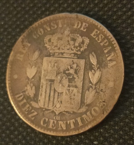 Old spanish cents coin - old,