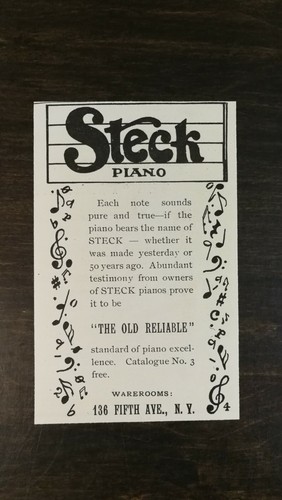 Vintage 1904 steck - vintage, piano