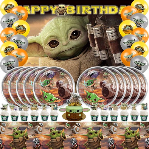 Baby yoda party supplies set - party,