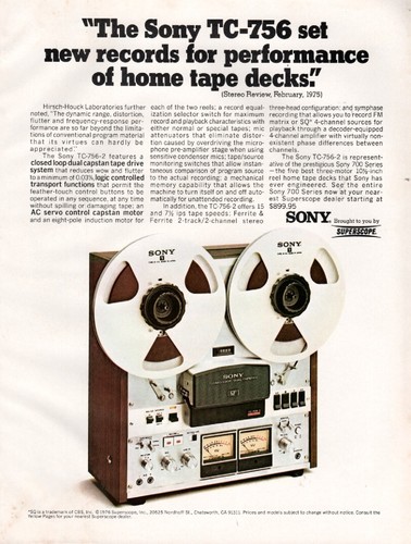Sony 756 reel deck - -, tc-756
