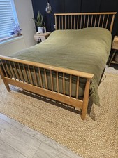 Double Wood Bed Frame 4'6" x 6'3" Beech Wooden Slats - Frame Only