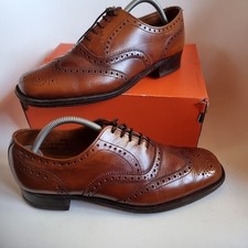 Saxone Constable Mens Shoes Size 9 Tan Brown Made in Britain