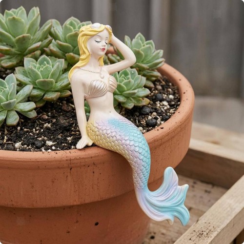 Seated mermaid ornament - seated,