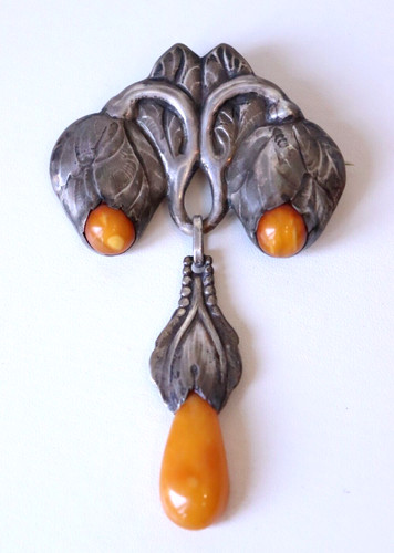 Art nouveau antique brooch - art,