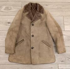 Mens Vintage Bailys Of Glastonbury Sheepskin Coat Brown Taupe Size Medium 40 