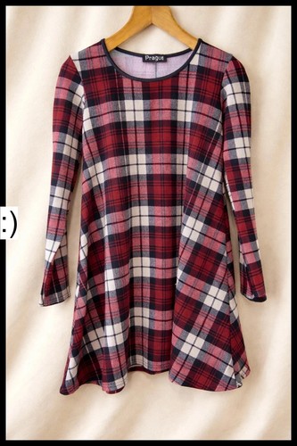 Red tartan check - tartan, dress
