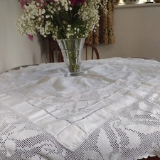 Vintage table linen white