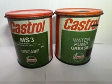 Pair of empty vintage Castrol Grease Tin - Classic Motor Car Enthusiast
