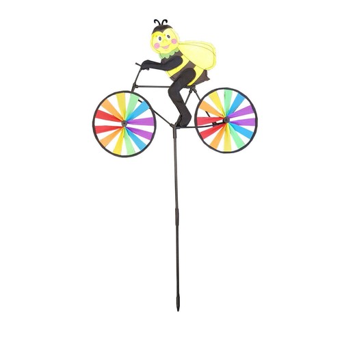 Bee bike garden windmill - on,
