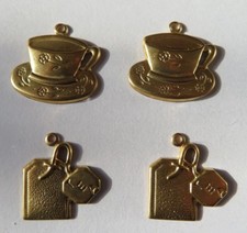 4 x Vintage Brass  TEA CUP &