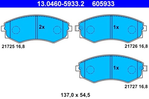 Ate disc brake pad set - ate,