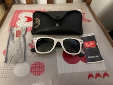 Ray Ban RB2140 956 Wayfarer Sunglasses, White/Black, & Carry Case, Made In Italy