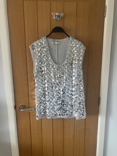 Bnwt zara silver sequin - bnwt,