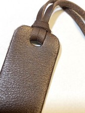 Leather Bookmark Veg Tan Walnut Brown Leather distressed finish UK made 