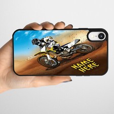 Personalised Dirt Bike iPhone Case Slim Silicone Phone Cover All Models ST512