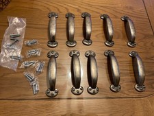 5 Pairs of Metal Siro Rustic Barn Handles Antique Finish inc Screw Fixings.