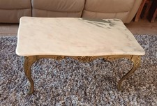 Vintage Marble Top  French Rocco Style Coffee Table 32"length 19"wide 16" Height