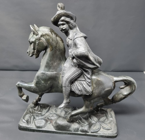 Antique metal clock - top, statue