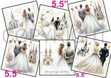 6 XL Card Toppers 5.5" Wedding