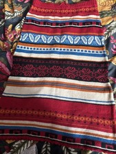 Gorgeous Woollen Retro Knitted Skirt Size Small Aztec Pattern Style