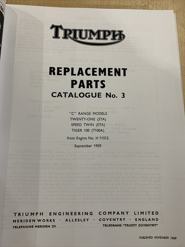 Triumph 3ta 5ta t100a parts - 3ta,