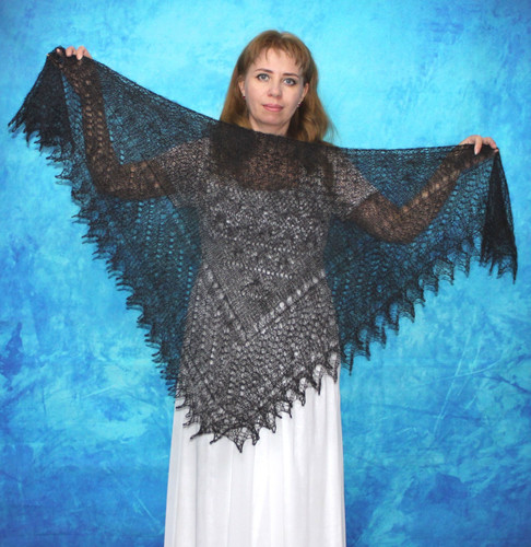 Black russian shawl - russian, orenburg