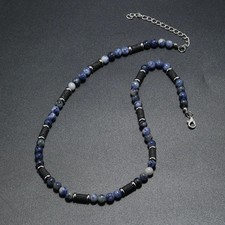 Black Beaded Necklace Natural