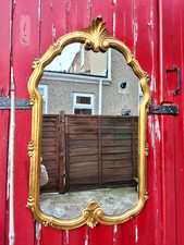 LARGE VINTAGE  BAROQUE ROCOCO WALL MIRROR ORNATE GOLD GILT FRAME