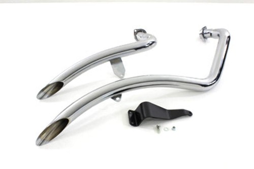 Big radius exhaust chrome - chrome, for