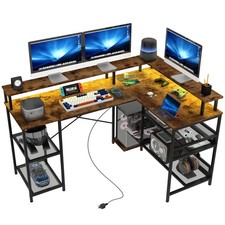HOMCOM L Shaped Gaming Desk w/