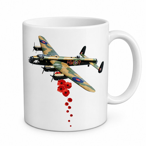 Lancaster bomber mug poppy - mug,