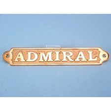 Brass Door Plaque 'ADMIRAL'