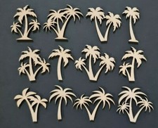 12x Mixed Palm Tree Laser cut MDF Craft Shapes Wooden Embellishment