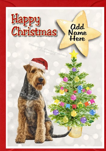 Airedale terrier dog christmas - airedale,