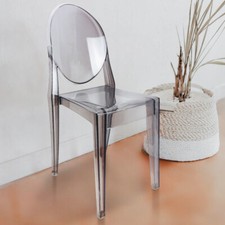 Set of 4 Clear Chairs Smoke