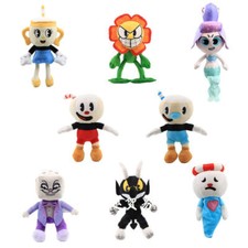 Cuphead Game Mugman Mecup And Brocup Dice Cup Head Plush Toy Stuffed Gift Doll