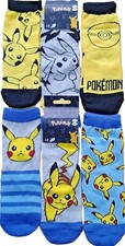 Pokemon Socks 3 Pack 3 Sizes 6