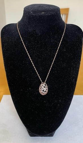 Filigree egg shaped pendant - filigree,