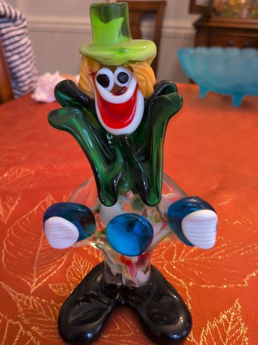 Vintage murano glass clown - glass,